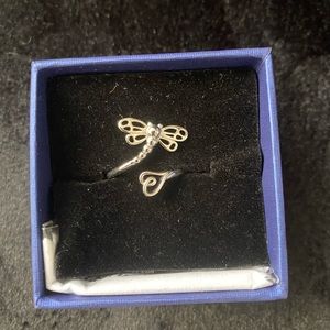 Silver dragonfly ring